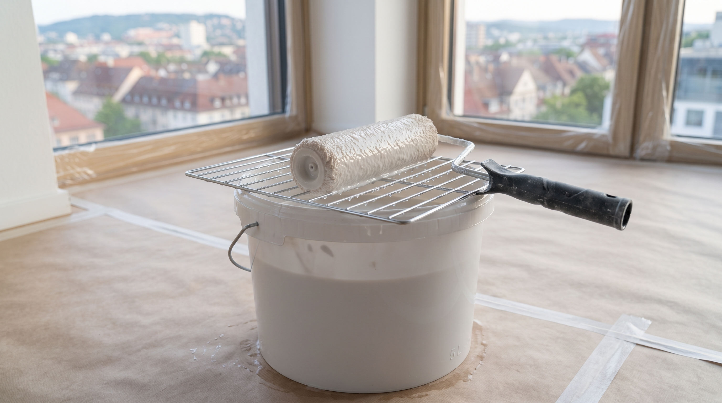 Tiefengrund auf einer saugenden Wandfläche prüfen